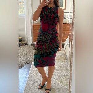 zaria midi dress Women's Zaria Pleated Sleeveless Silk Midi Dress S/M/L Nude MEAN BLVD M / Nude